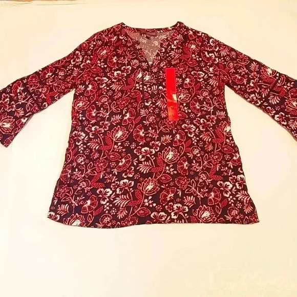 Gloria Vanderbilt Nova flutter sleeve blouse - Picture 1 of 1